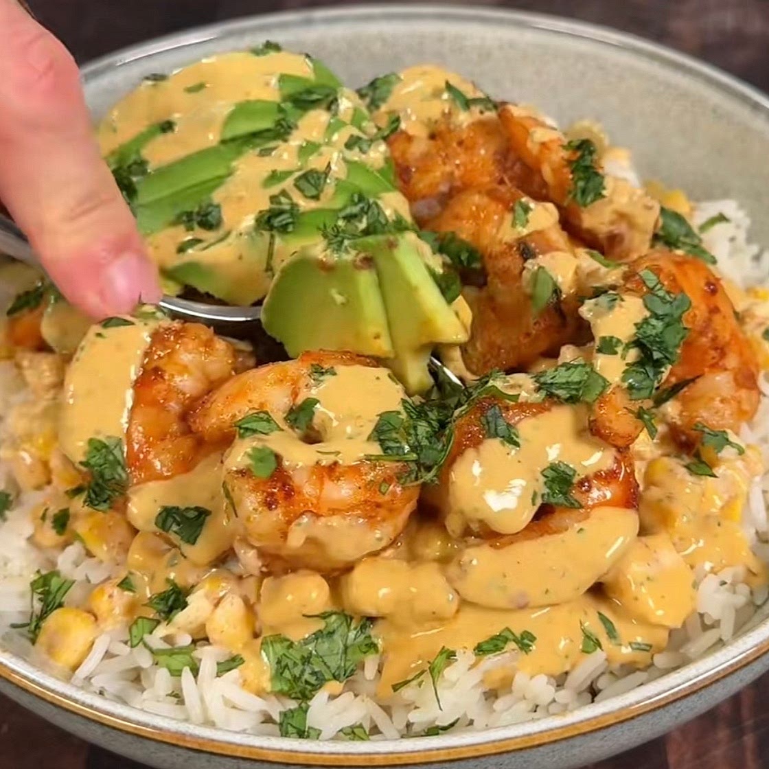 Elote shrimp bowl