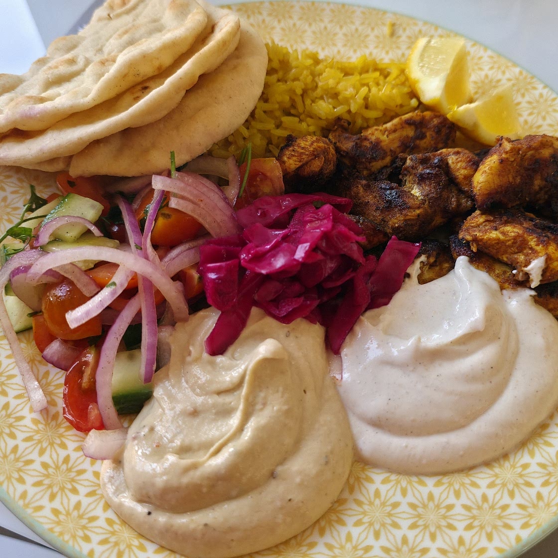 Chicken shawarma rice bowls