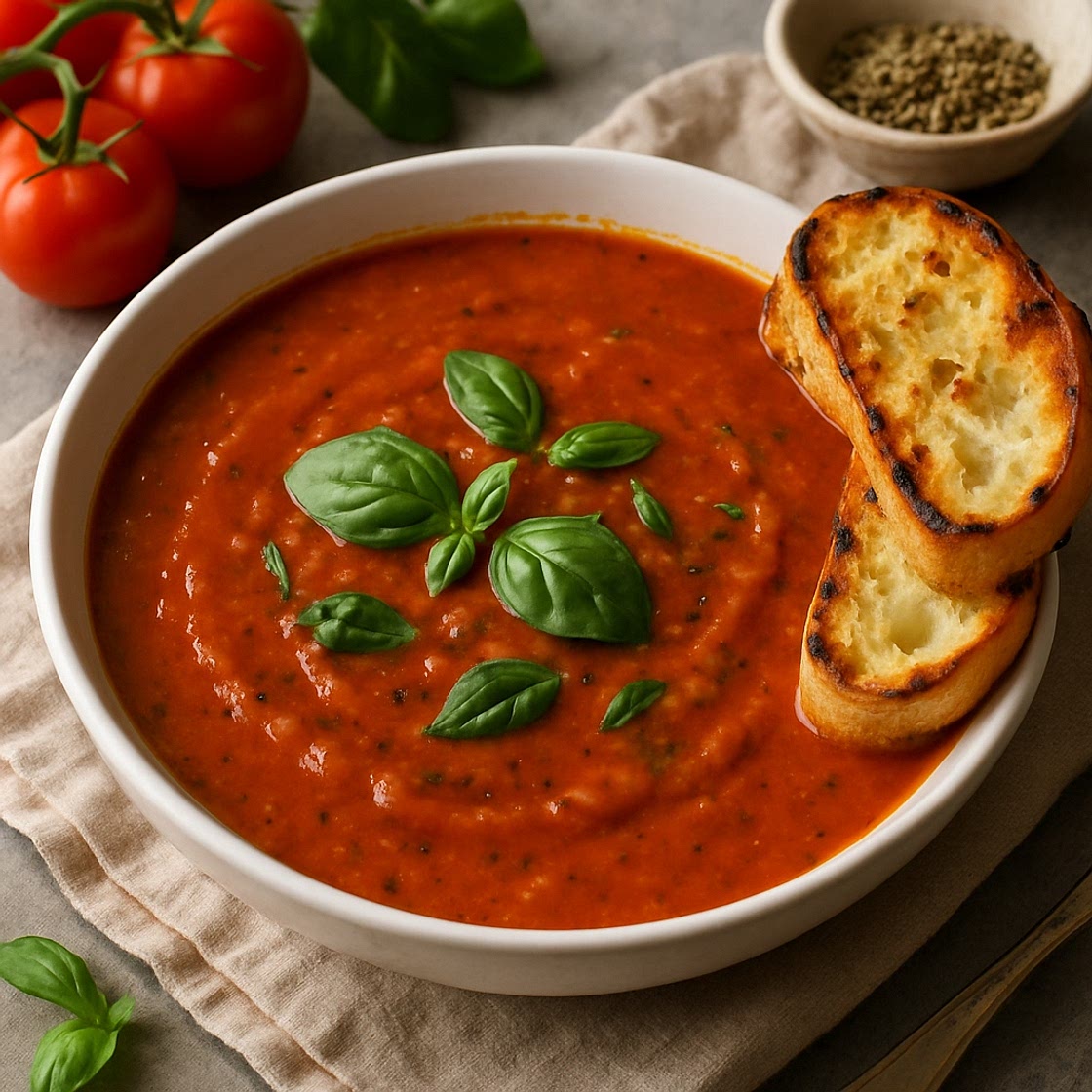 Sopa de jitomate a la italiana