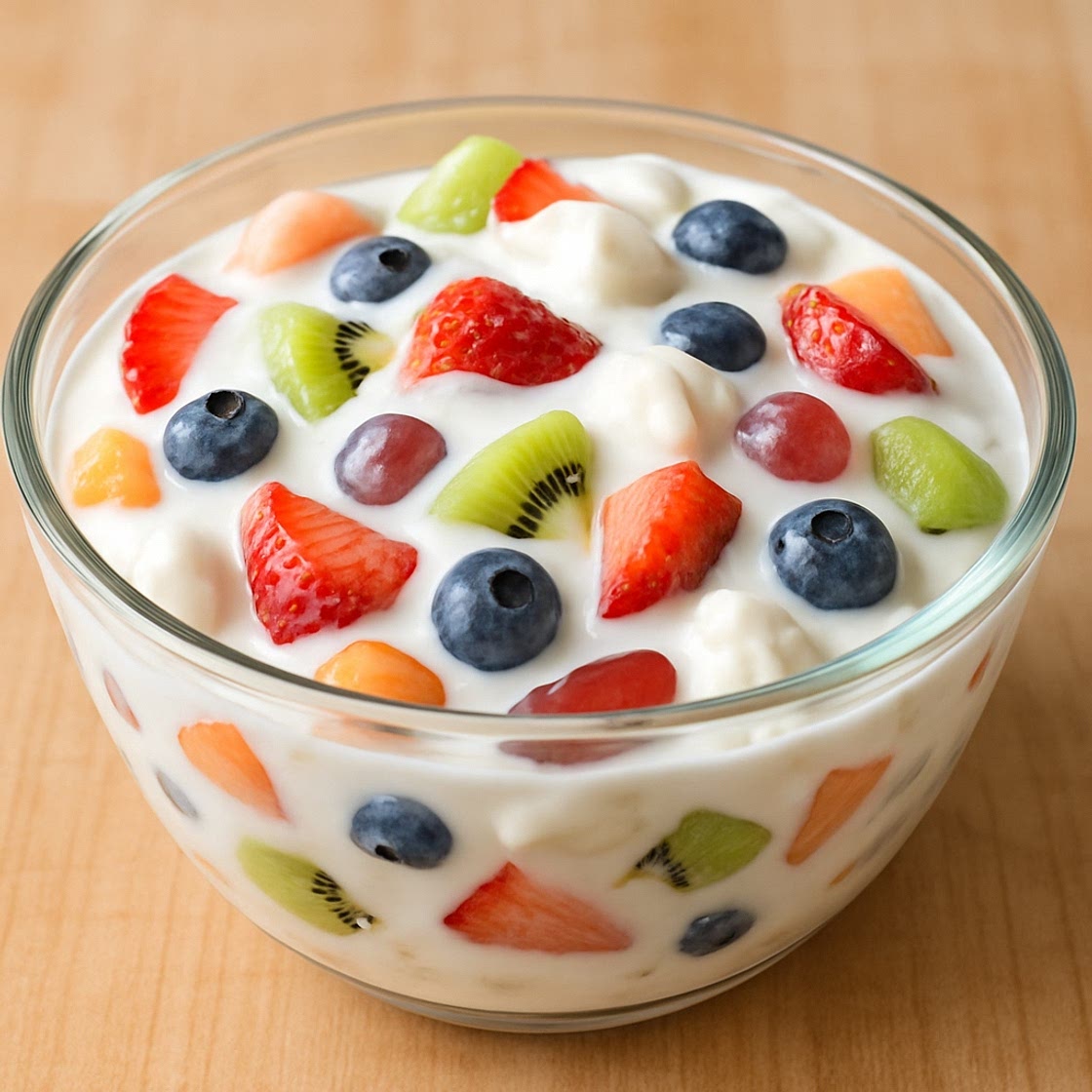 Frutas con crema