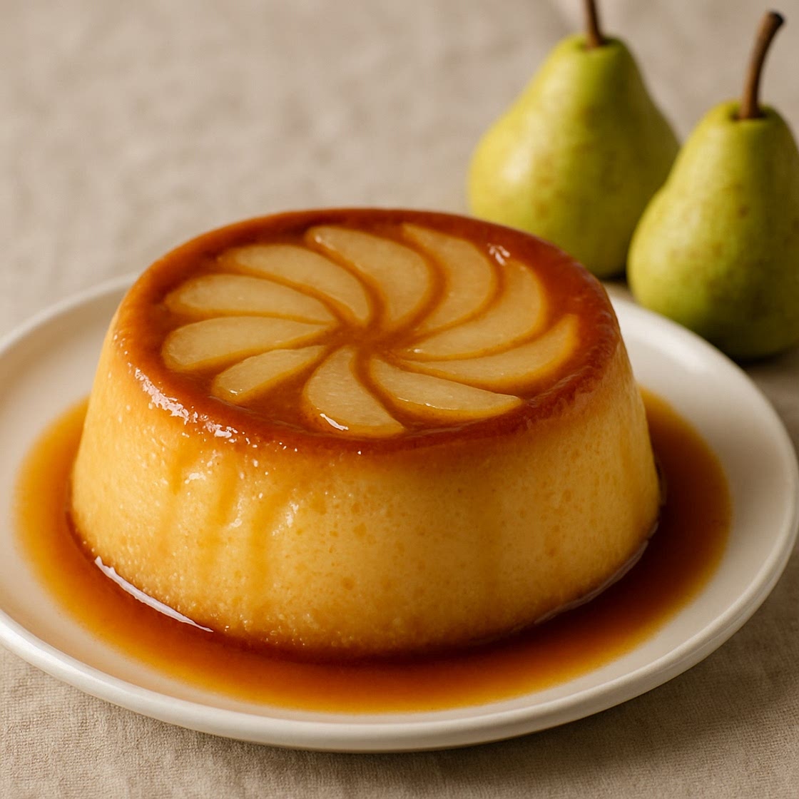 Flan de pera
