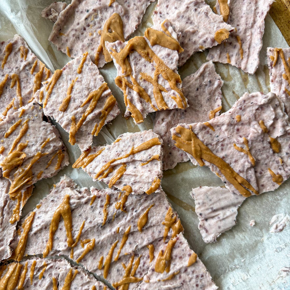 PB&J Yogurt Bark (easy snack for kids, no added sugar)