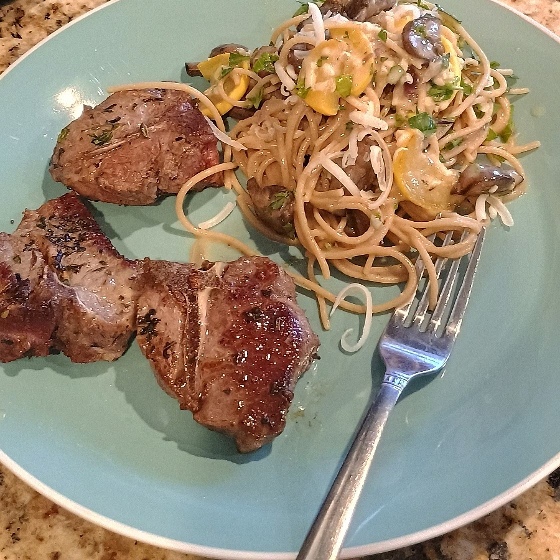 Vegetarian carbonara with mushrooms, miso and parmesan