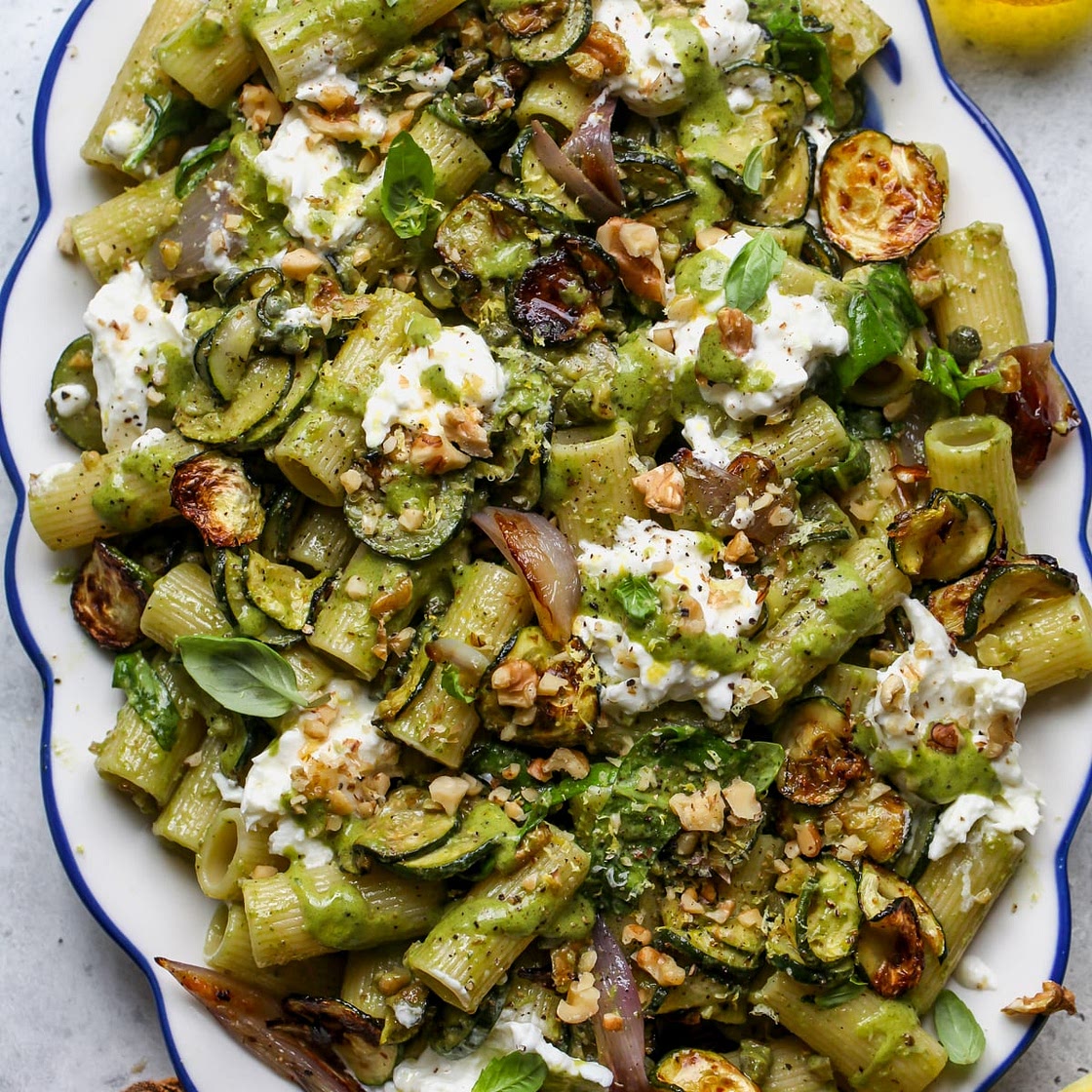 Roasted Zucchini Pasta Salad