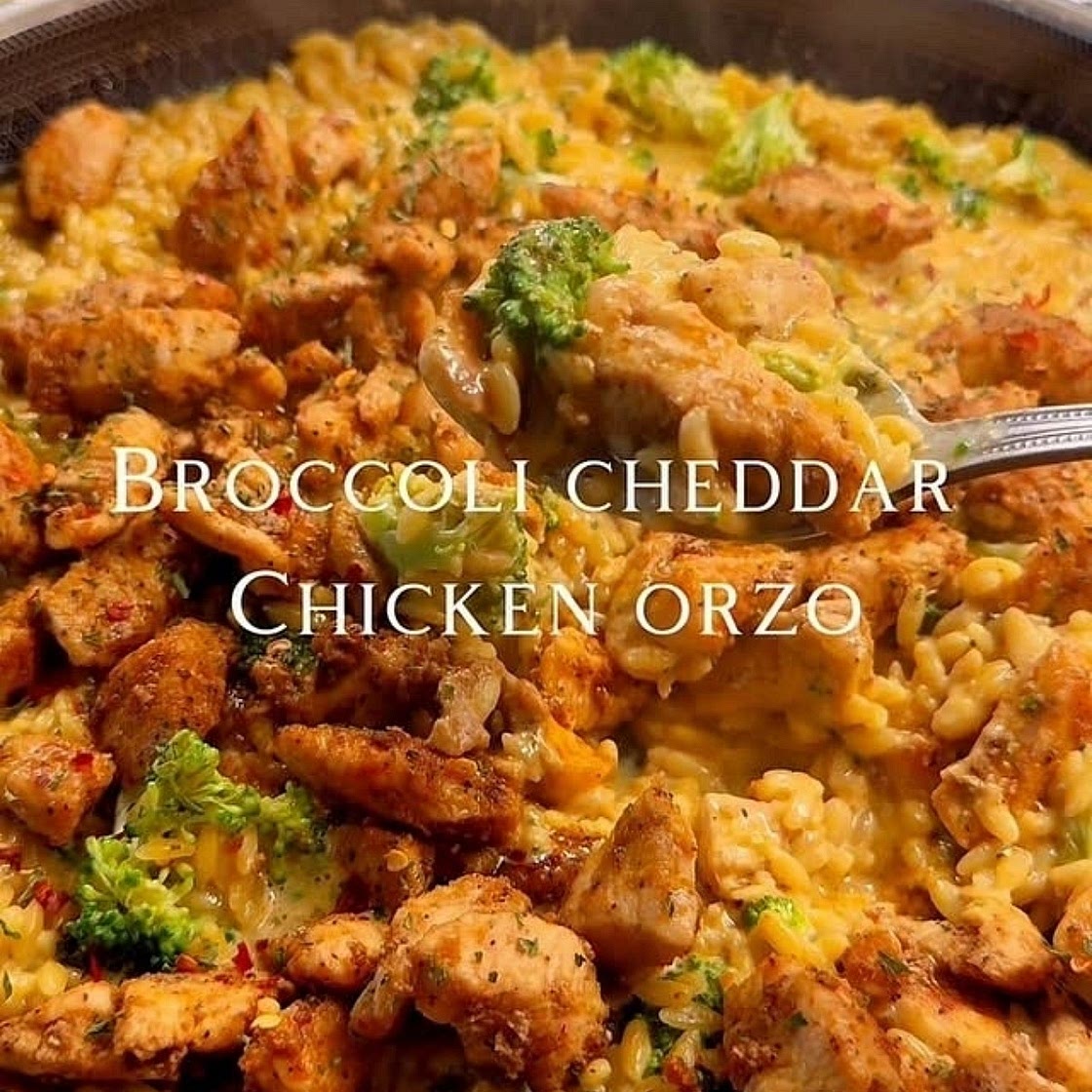 Cheesy Broccoli Chicken Orzo