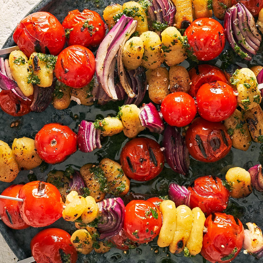 Tomato Gnocchi Kebabs