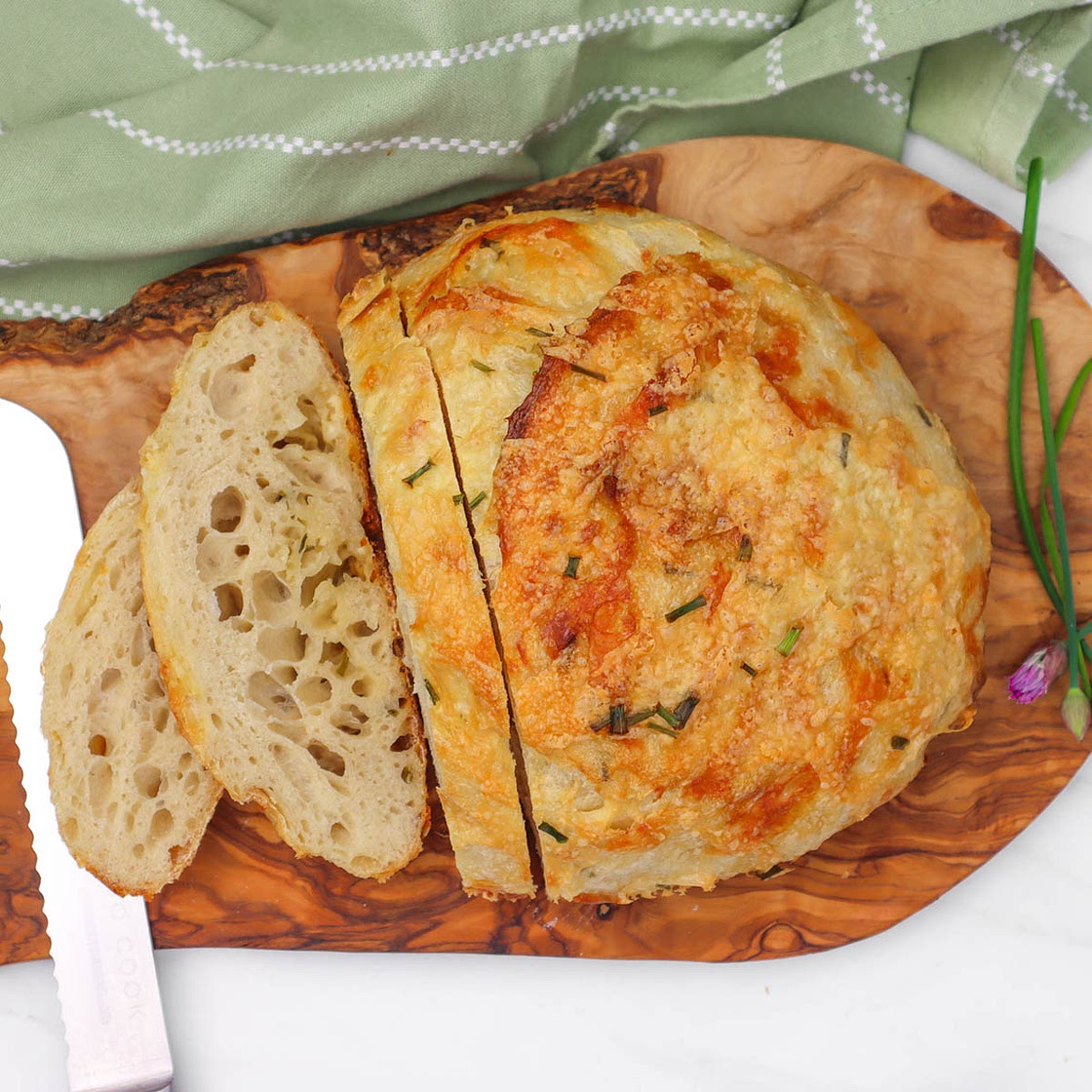 Cheese and Chive Sourdough Loaf