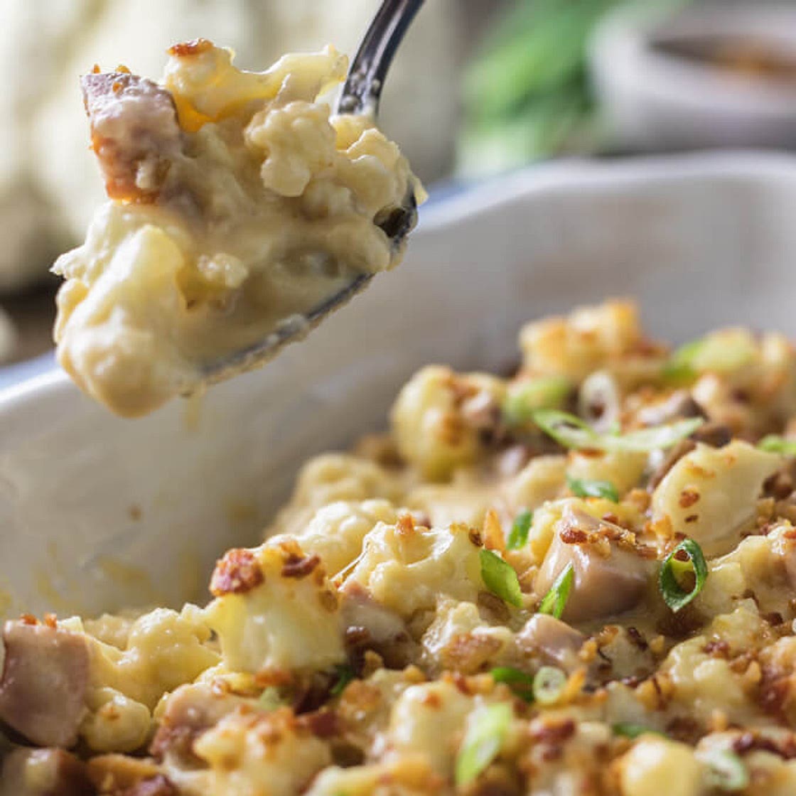 Creamy Keto Mac and Cheese with Ham