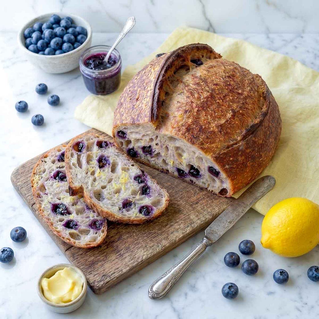 Lemon Blueberry Sourdough Bread