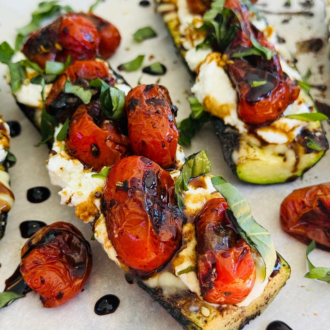 Blackstone Caprese Stuffed Zucchini