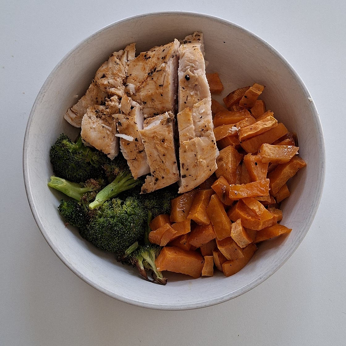 One-Pan Roasted Chicken, Broccoli & Sweet Potatoes + Meal Prep