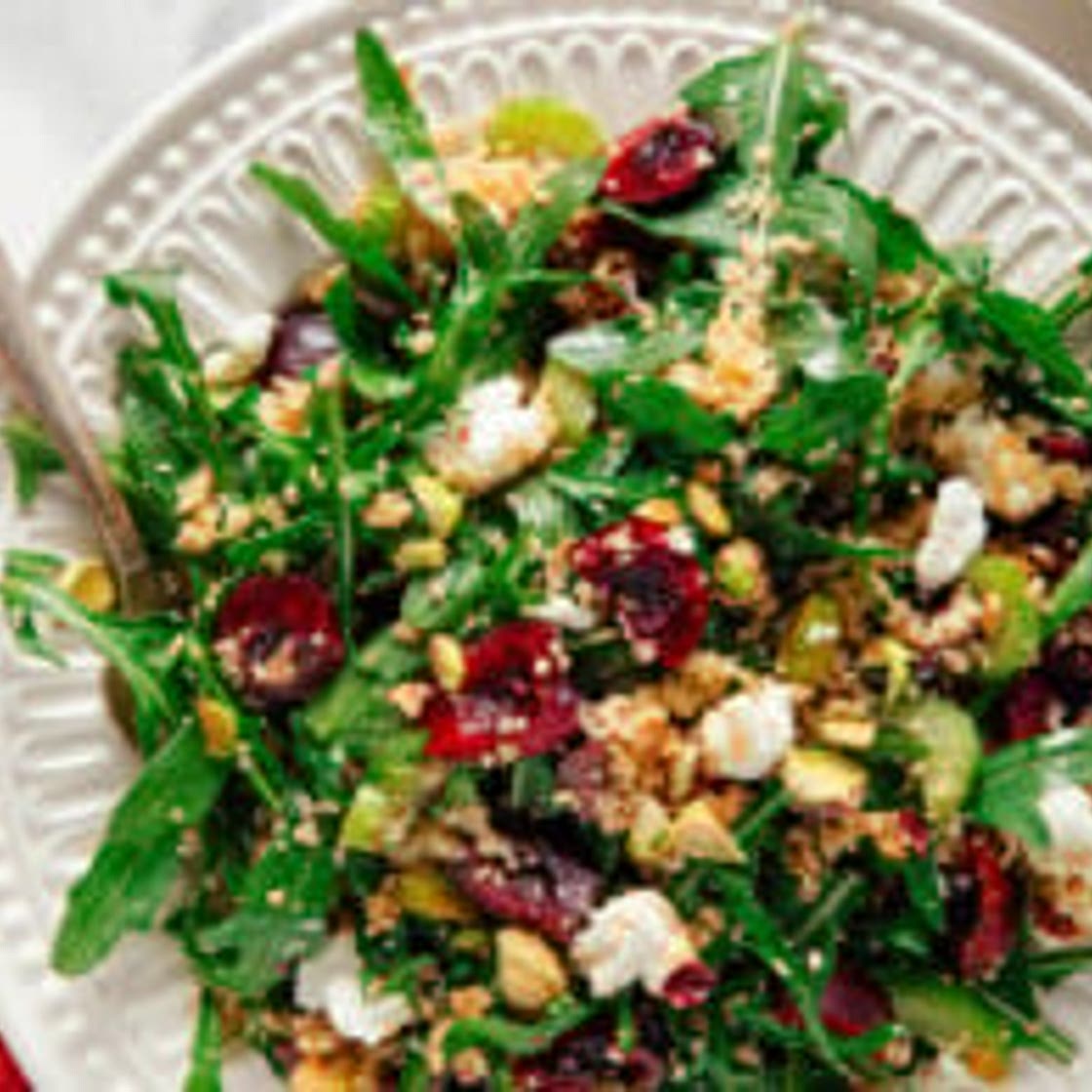Cherry Salad with Arugula and Couscous