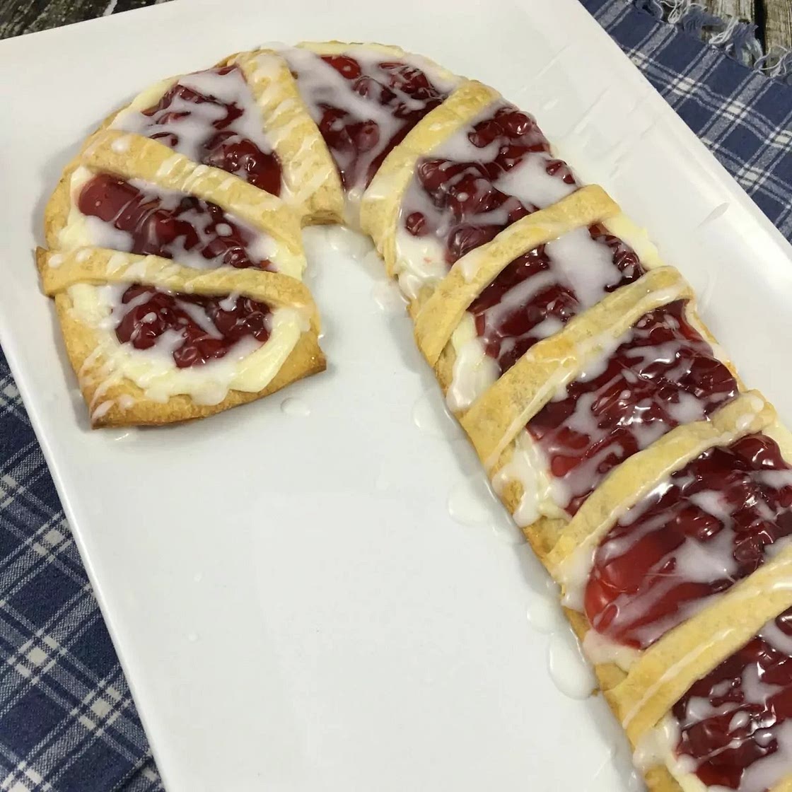 Candy Cane Cream Cheese Danish