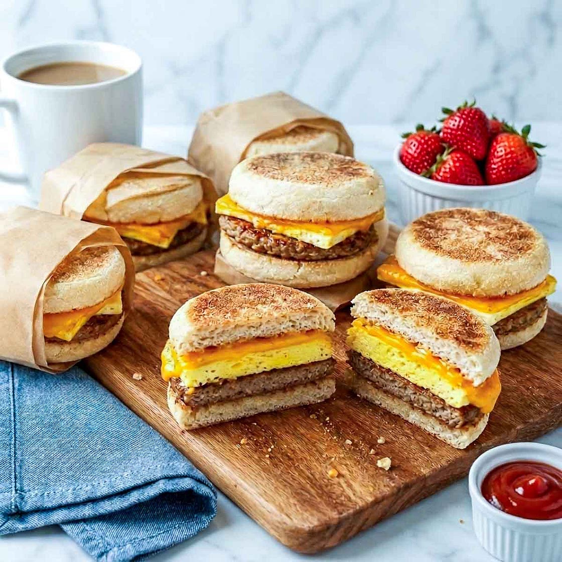 High-Protein Freezer Breakfast Sandwiches (33g)
