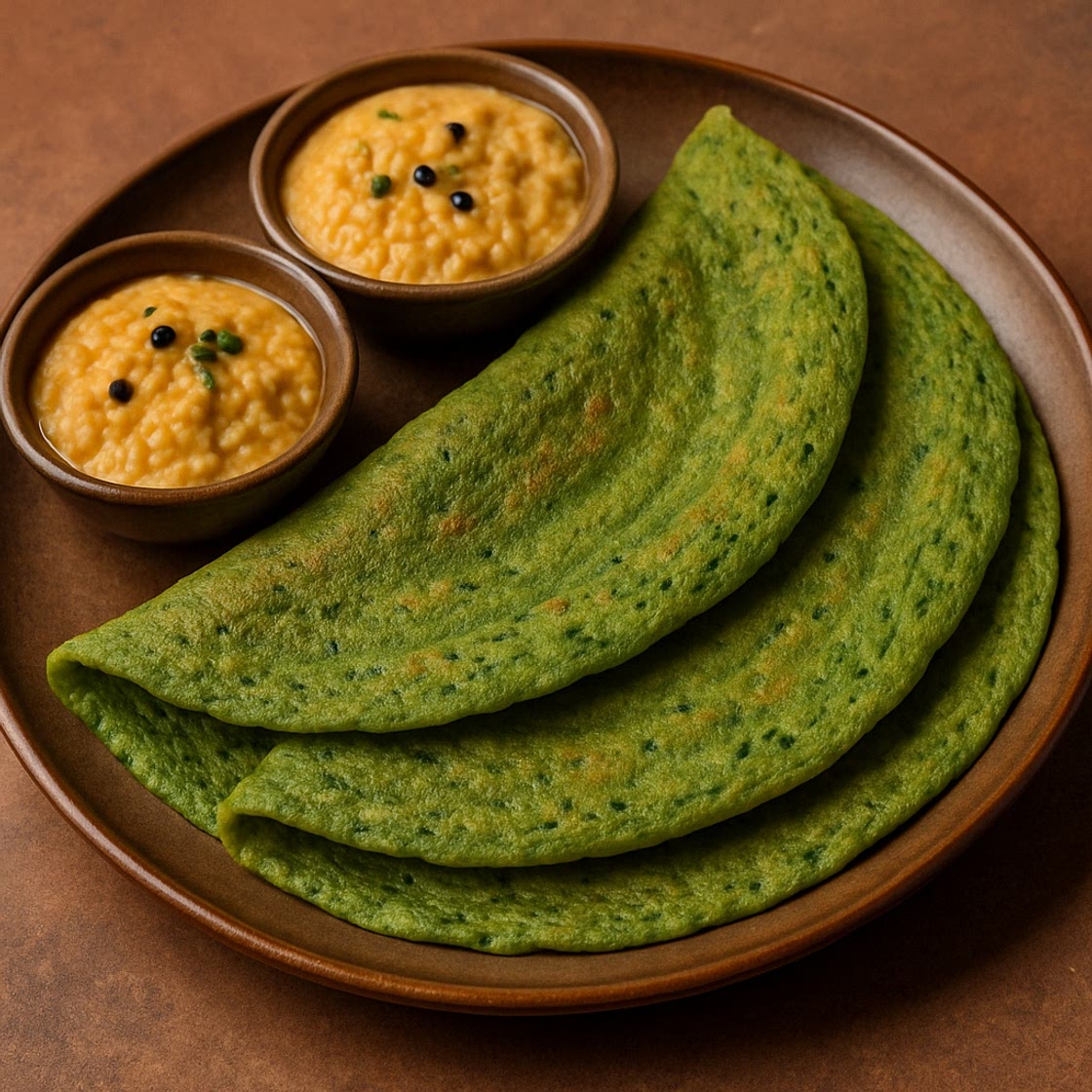 Spinach Moong Dal Dosa