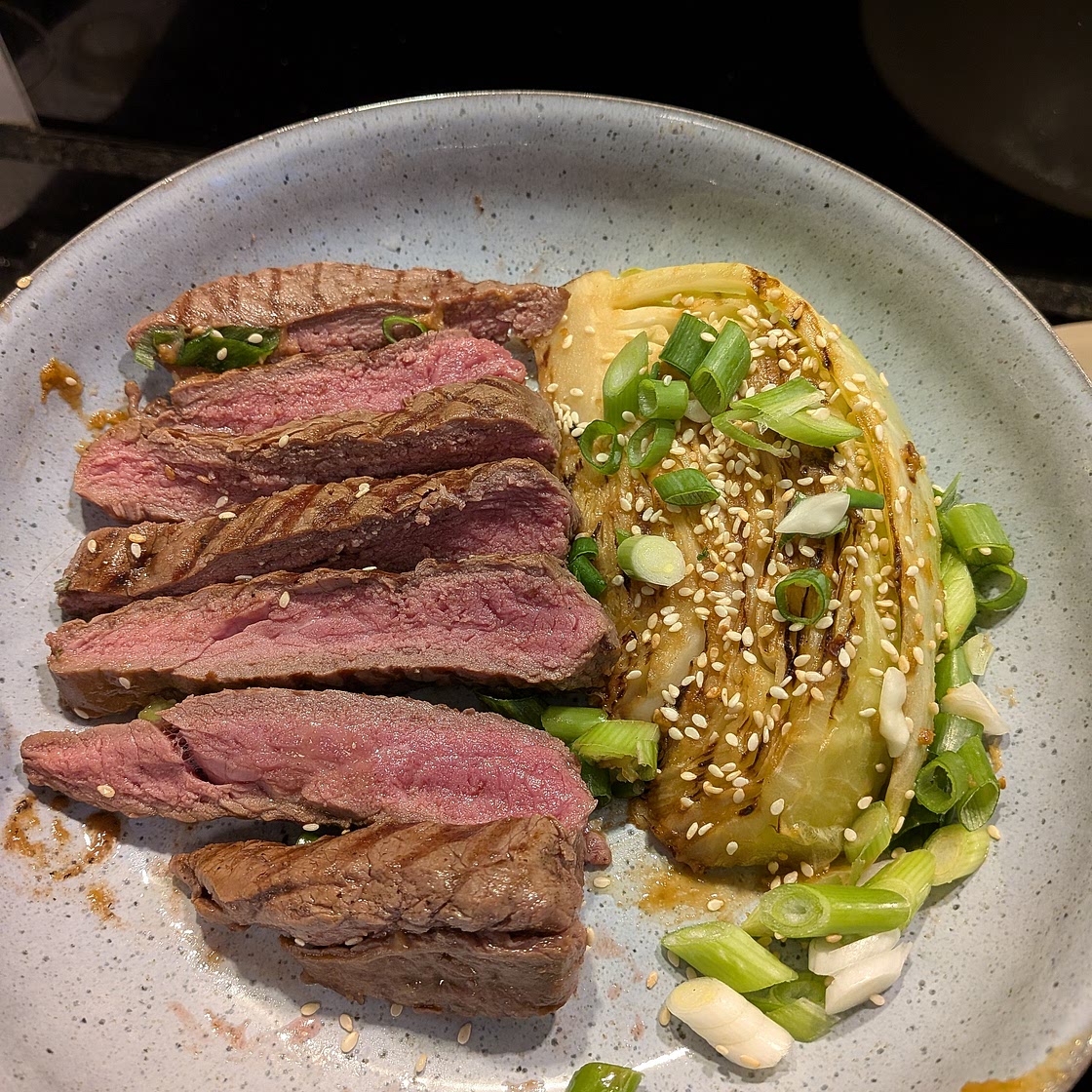 Fillet steak & miso cabbage