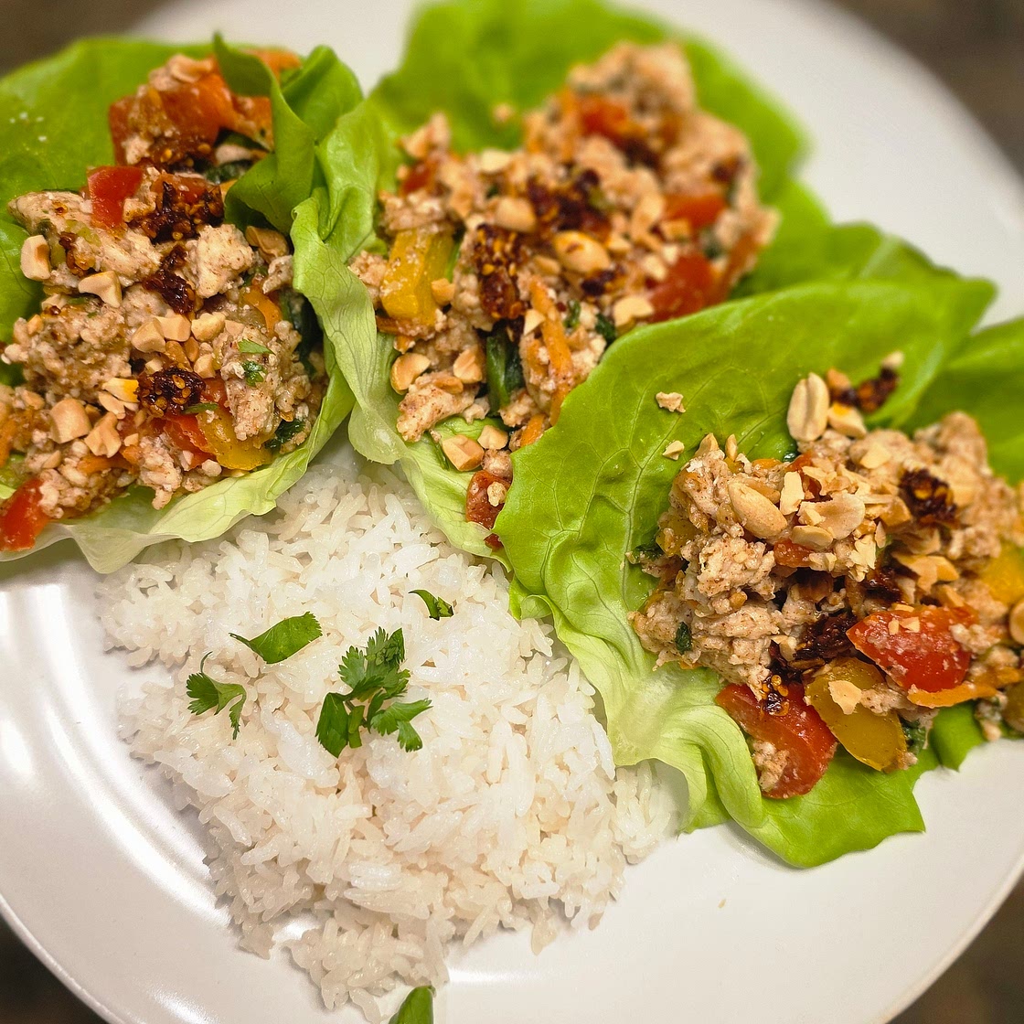 Creamy Thai Chicken Lettuce Cups