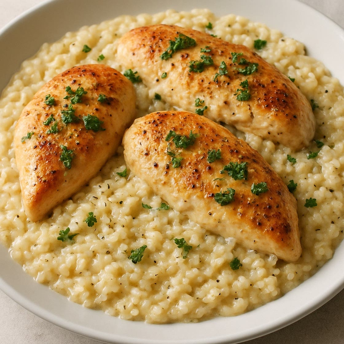 Creamy Garlic Parmesan Chicken and Rice