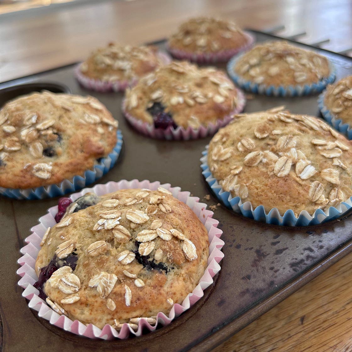 Banana blueberry muffins