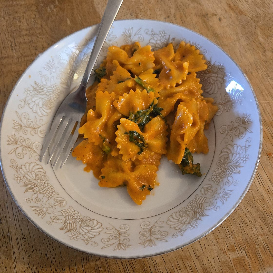 Vegan Spicy Kale and Romesco Pasta