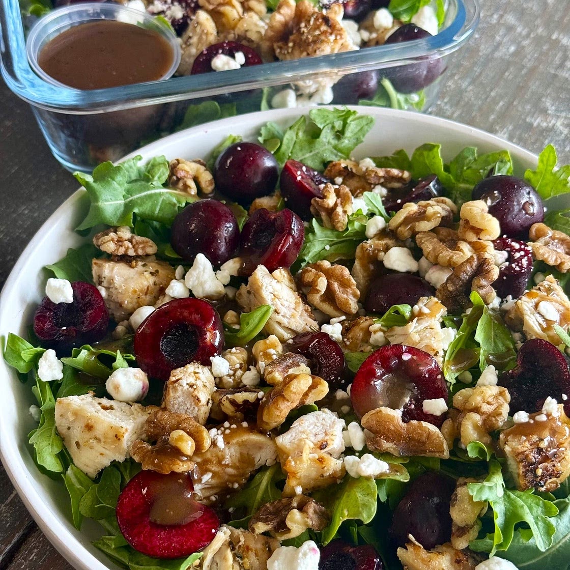 Cherry and Goat Cheese Chicken Salads
