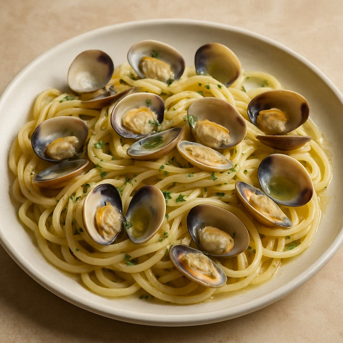 Espagueti con salsa de almejas
