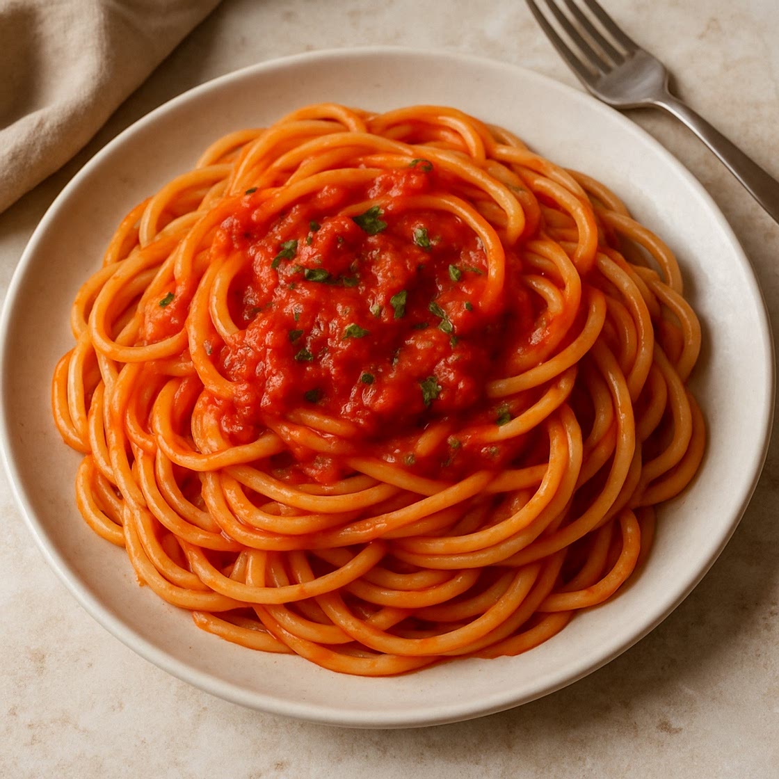 Spaguetti en Salsa de Tomate