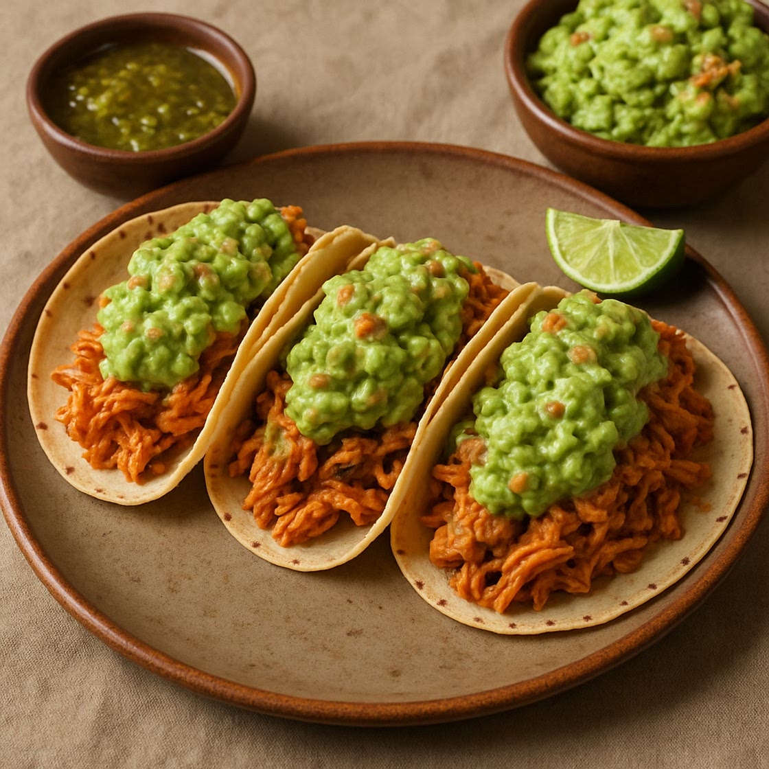 Tacos de Tinga con Guacamole