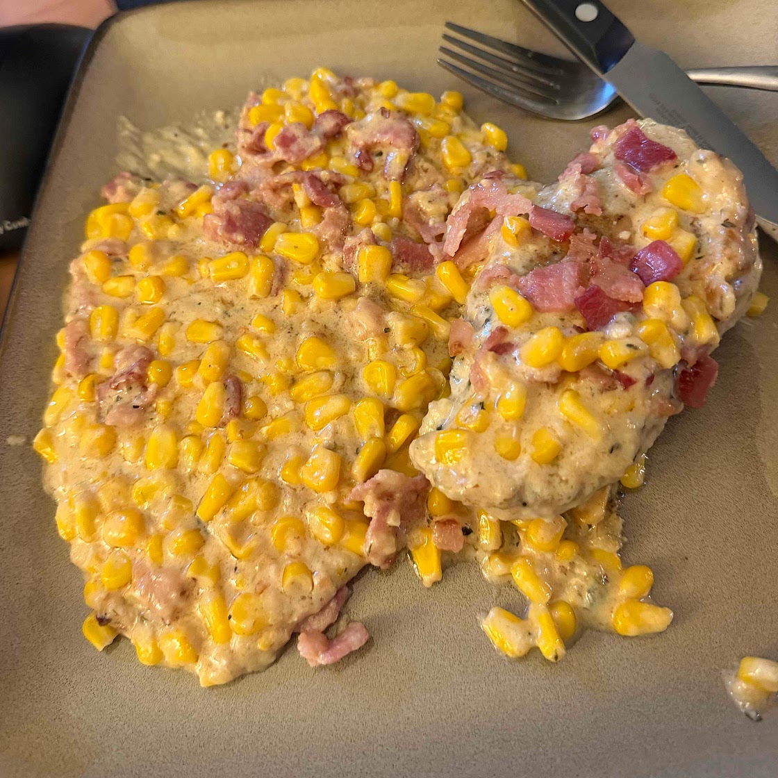 Garlic Butter Creamed Corn Chicken