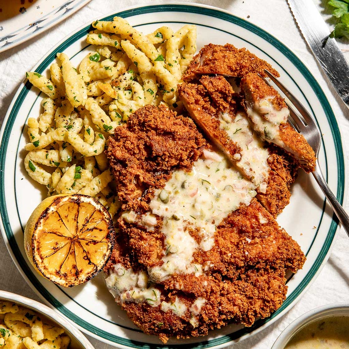 Pork Schnitzel with Spaetzle