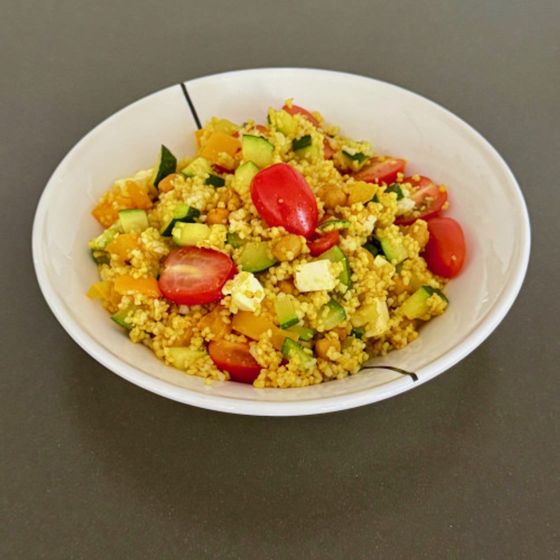 Golden Mediterranean turmeric couscous