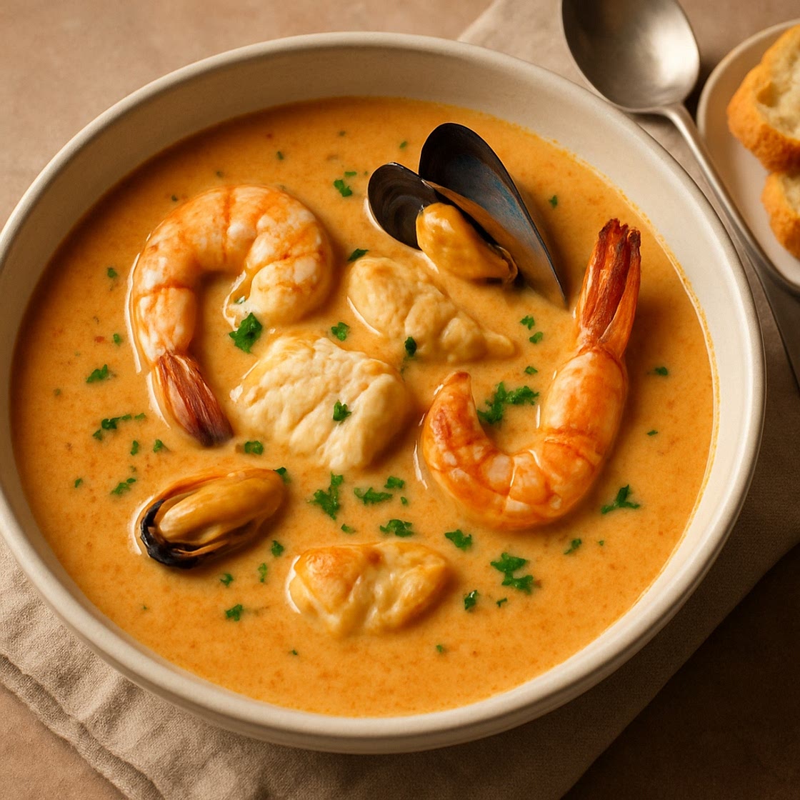 Crema de mariscos