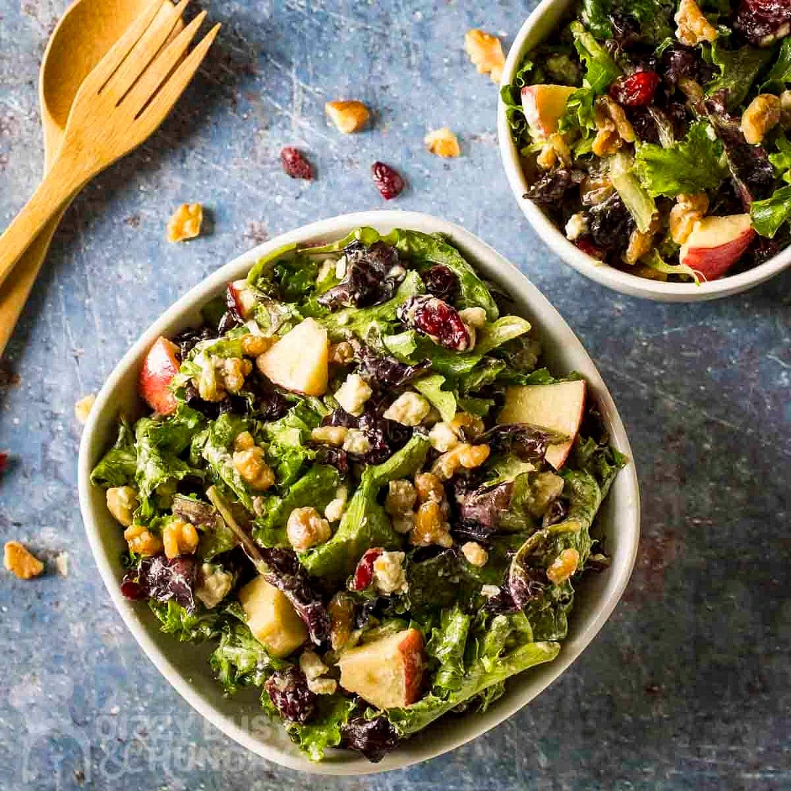Apple Walnut Gorgonzola Salad with Balsamic Vinaigrette