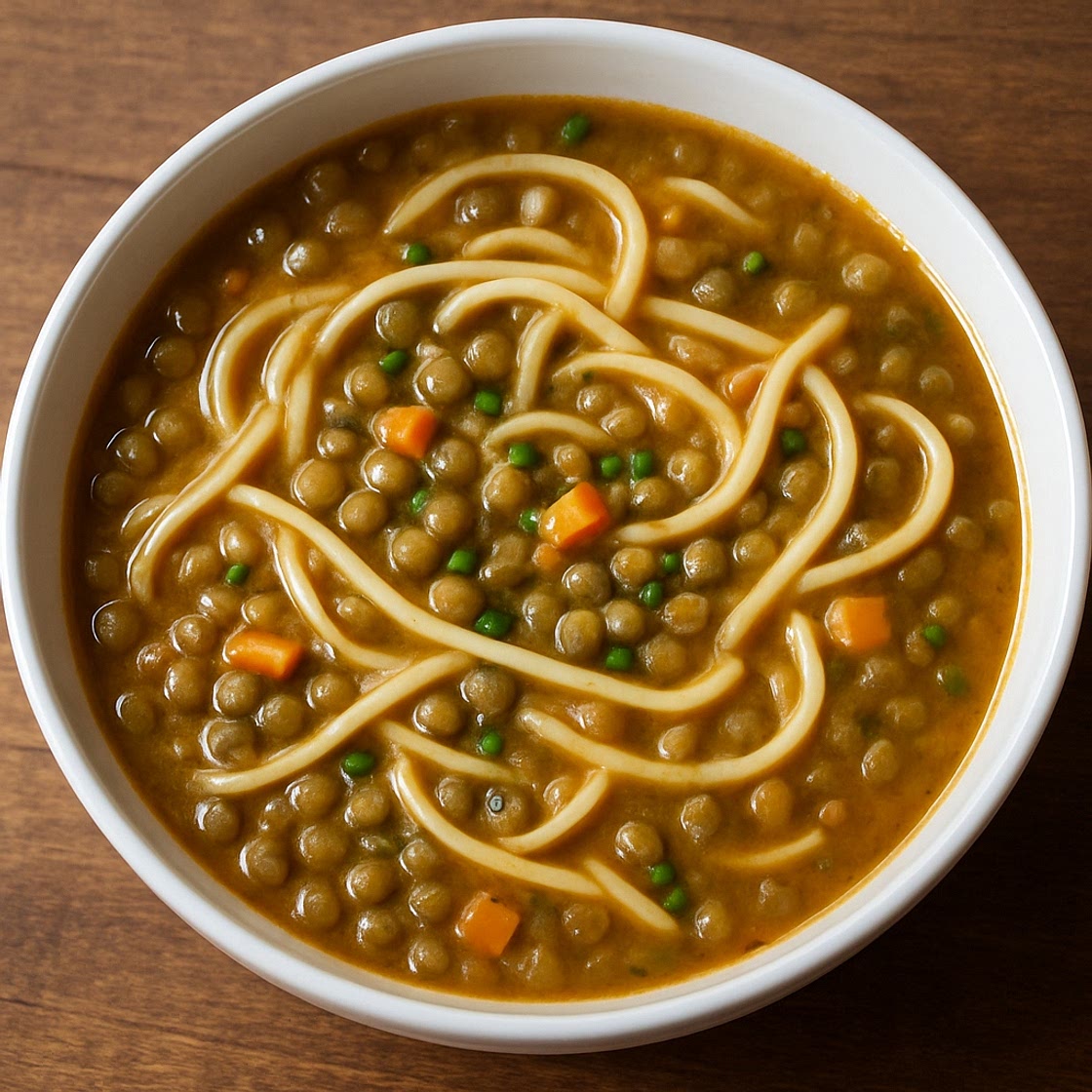 Sopa de lenteja con tallarín