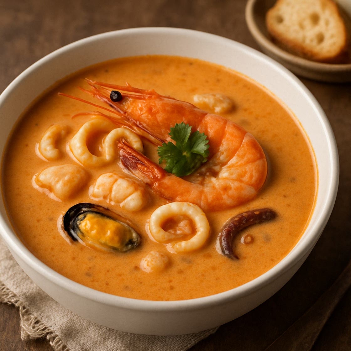 Crema de mariscos