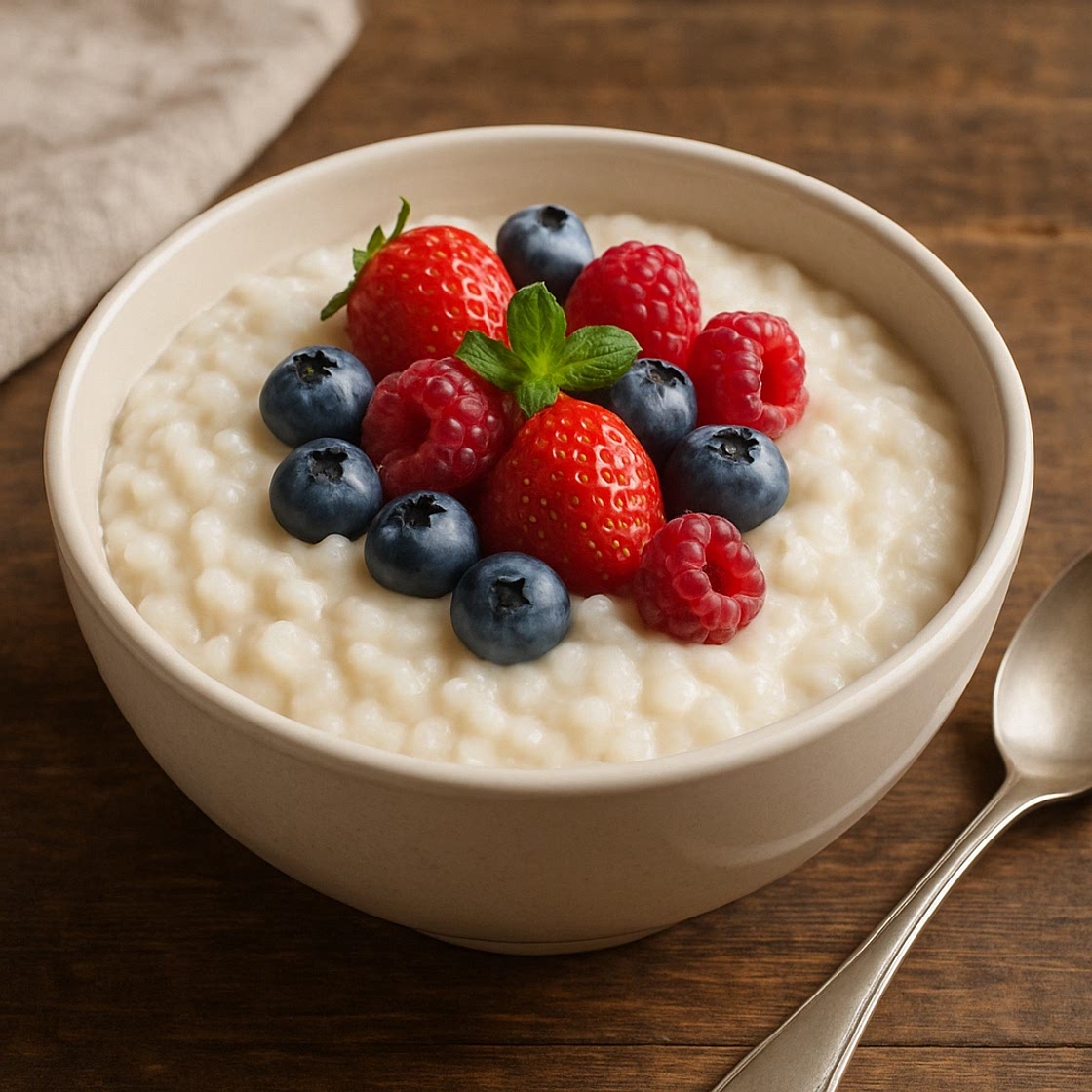 Crema de arroz con frutos rojos