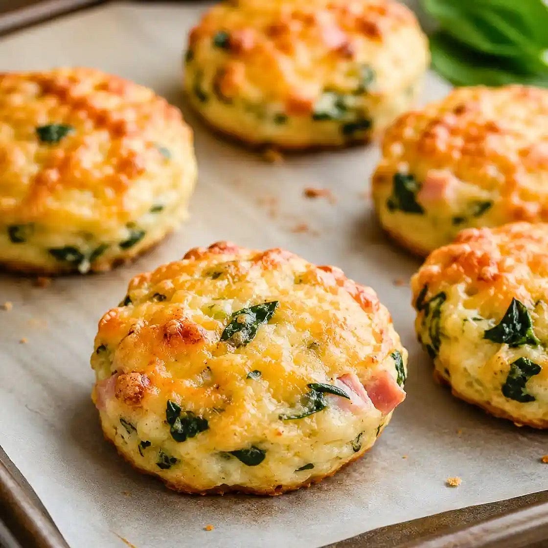 High-Protein Breakfast Biscuits with Ham and Cheese