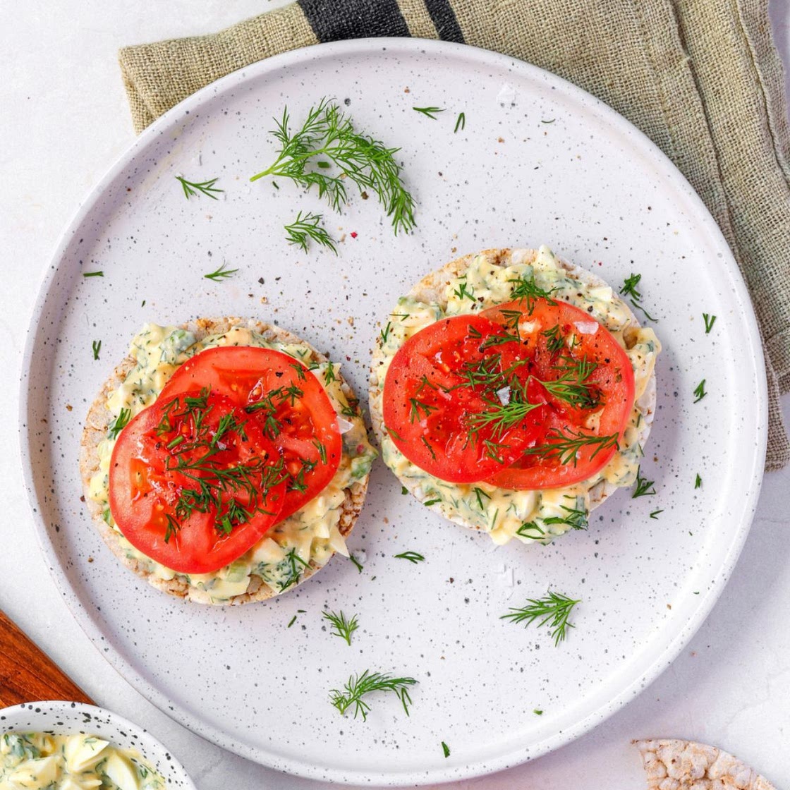 Egg Salad on Rice Cakes