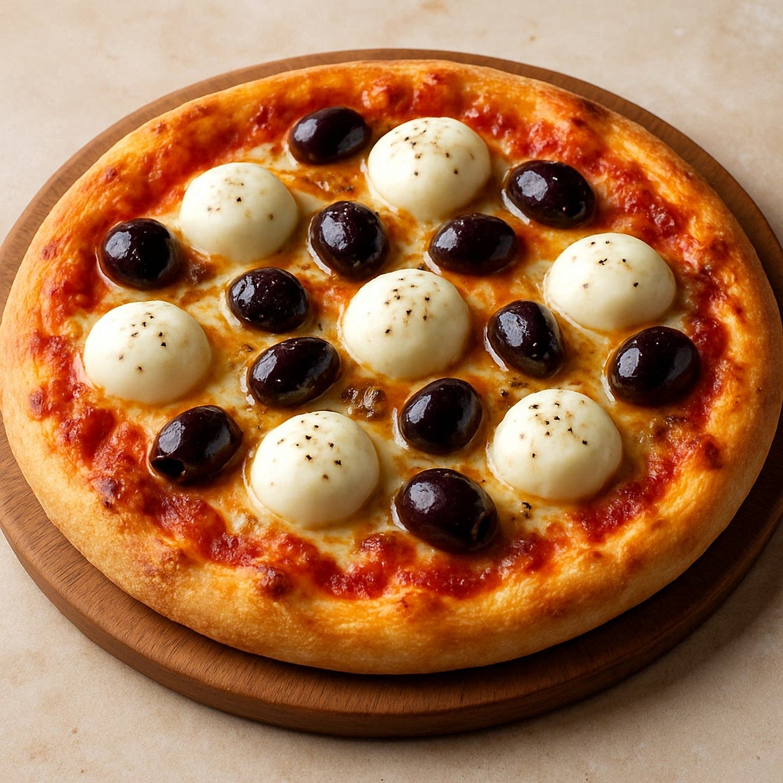 Pizza with Bocconcini and Olives