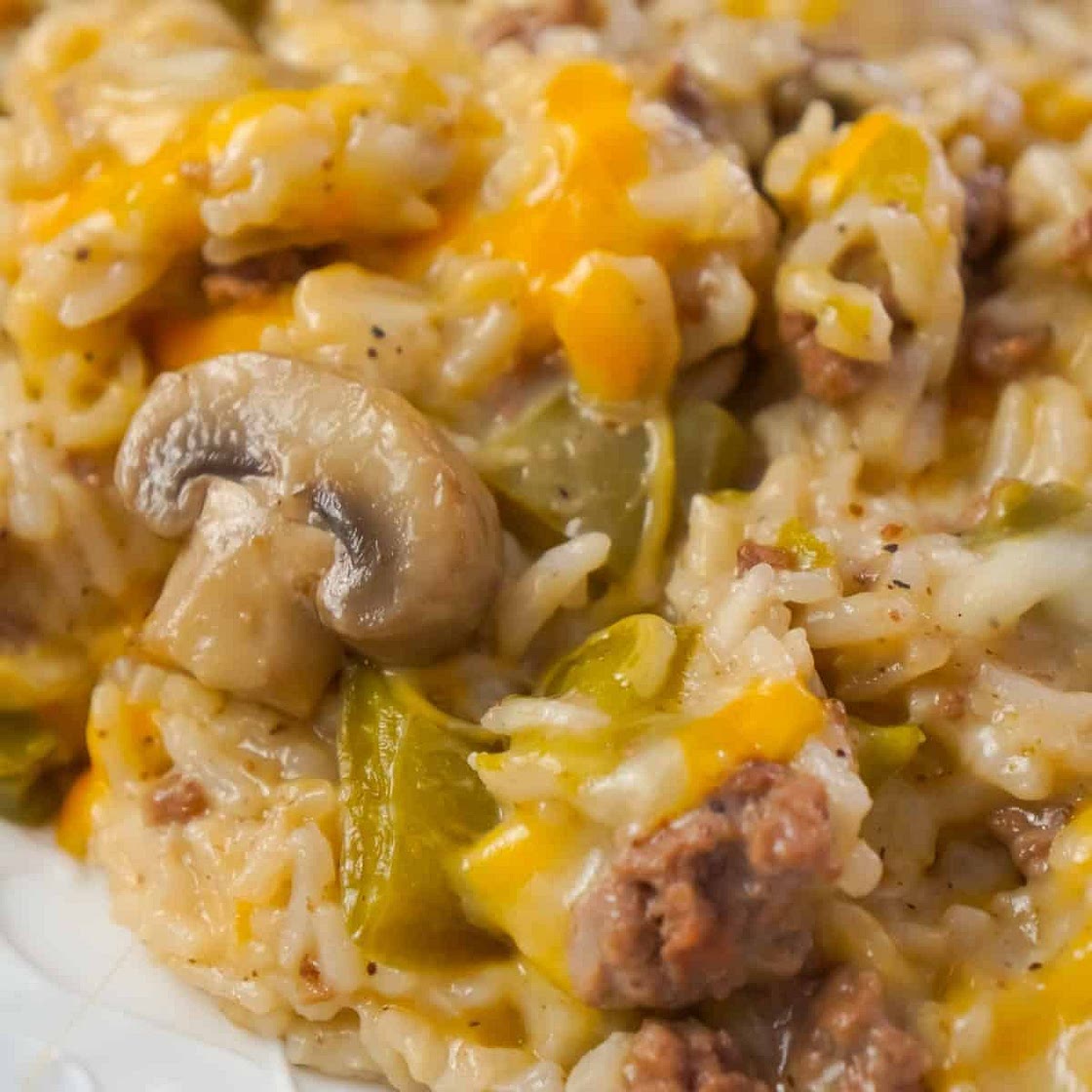 Instant Pot Philly Cheese Steak Ground Beef and Rice