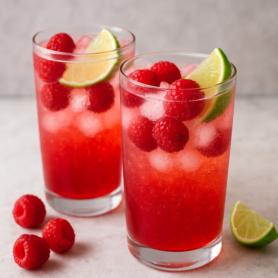 Raspberry & lime fizz
