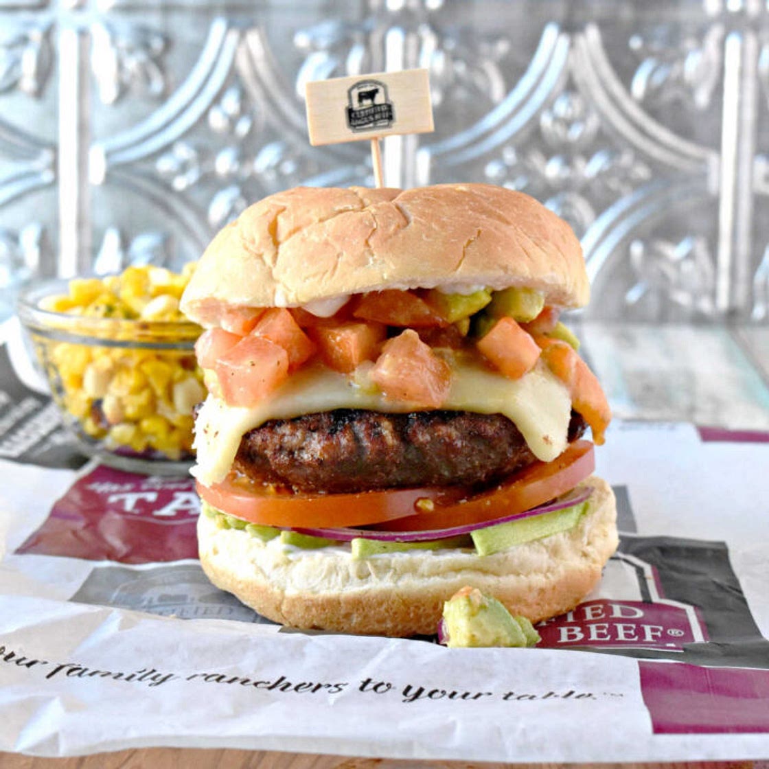 Mole Burger with Avocado Salsa