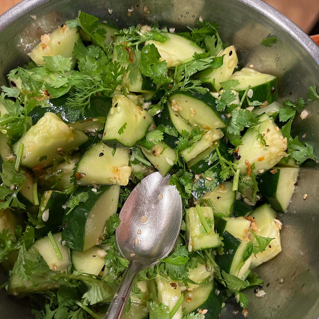 Smashed cucumber salad