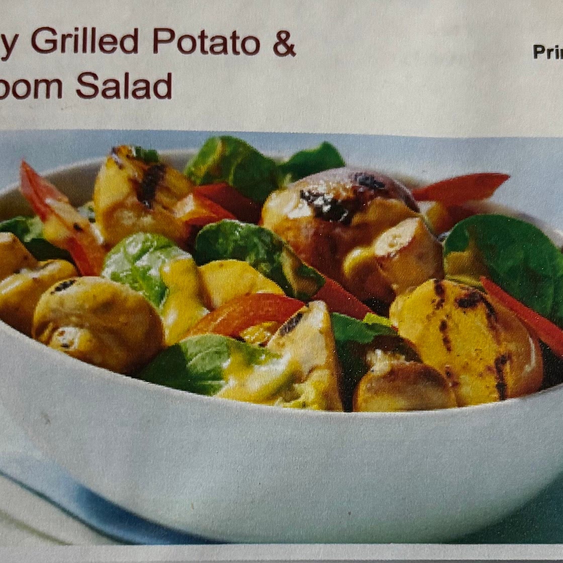 Creamy Grilled Potato & Mushroom Salad 