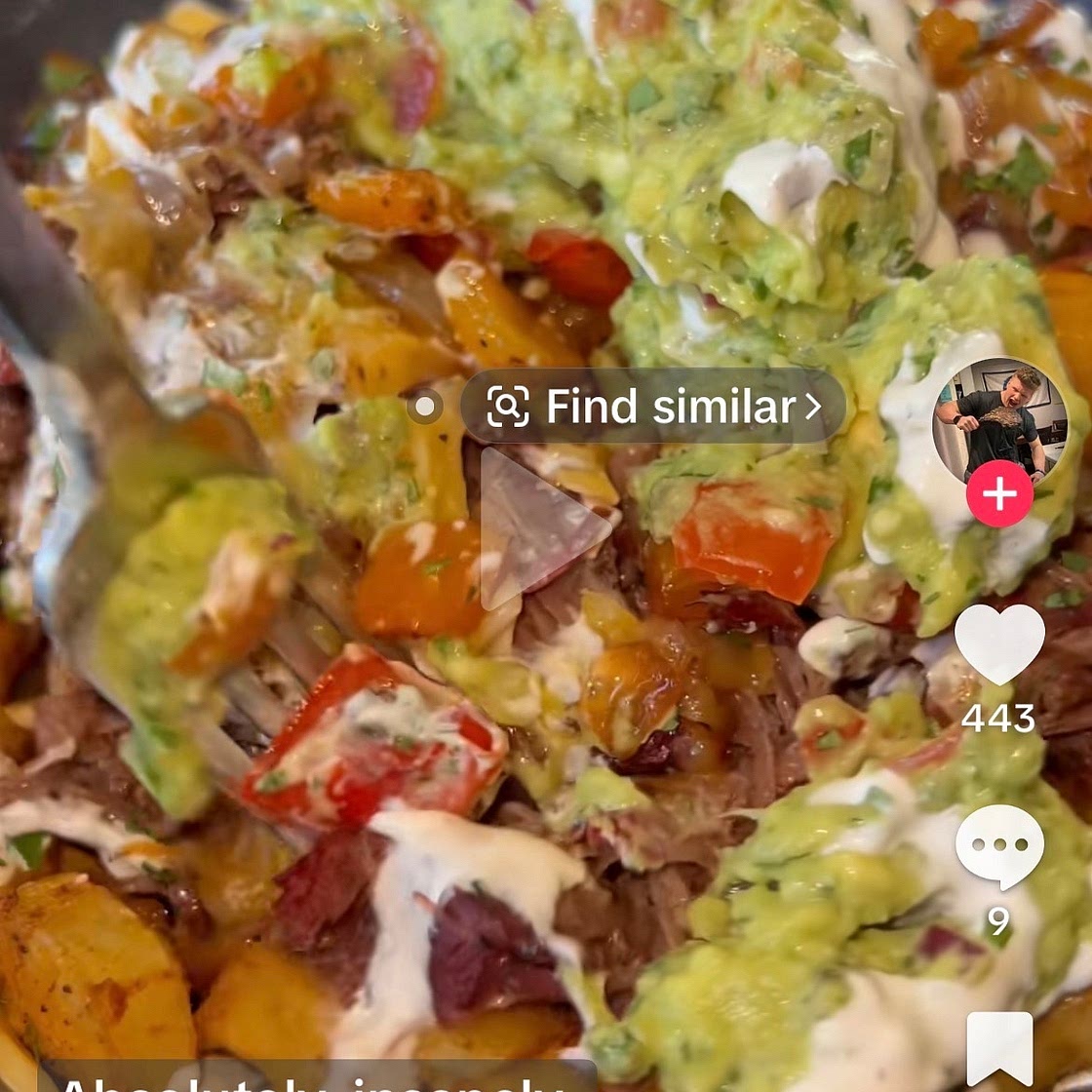 Shredded beef loaded potato
