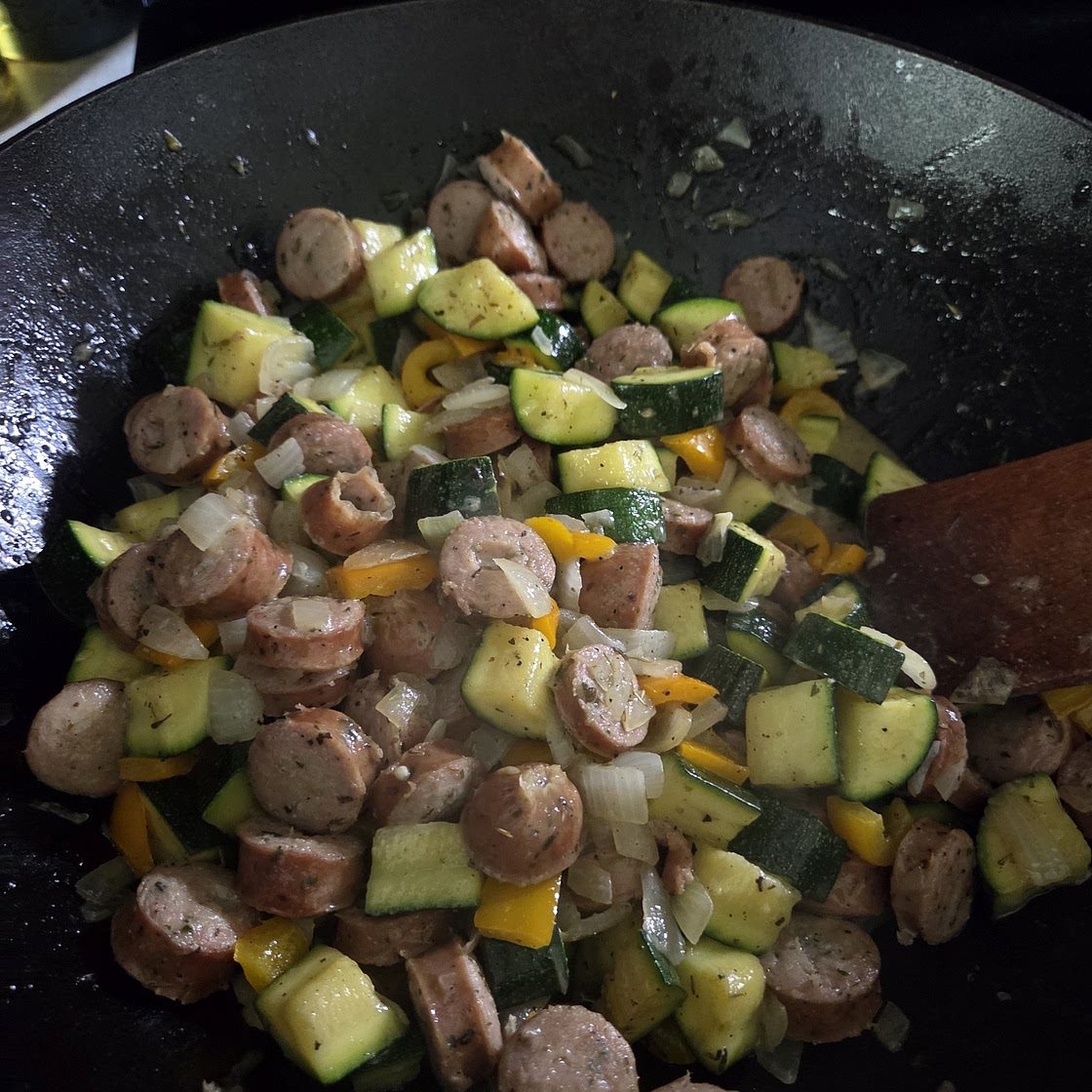 20 Minute Skillet Sausage & Zucchini