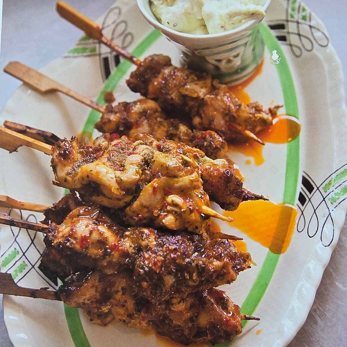 Peri Peri Chicken Skewers with Tahini & Avocado Dip