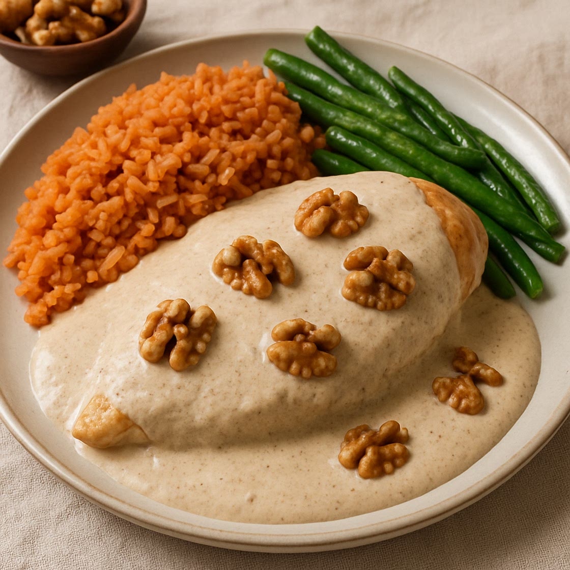 Pollo en salsa de nuez