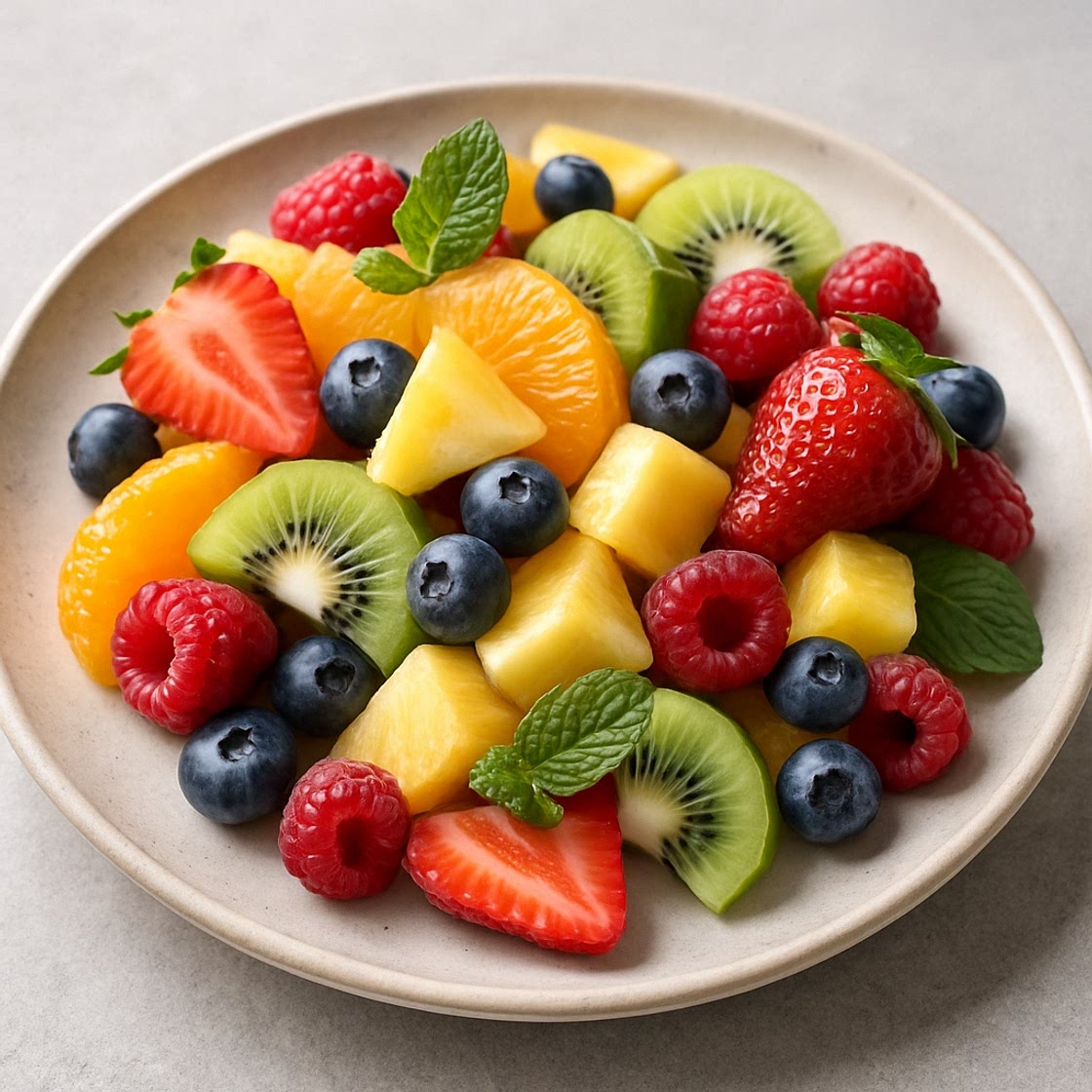 Frutas al aroma de la menta
