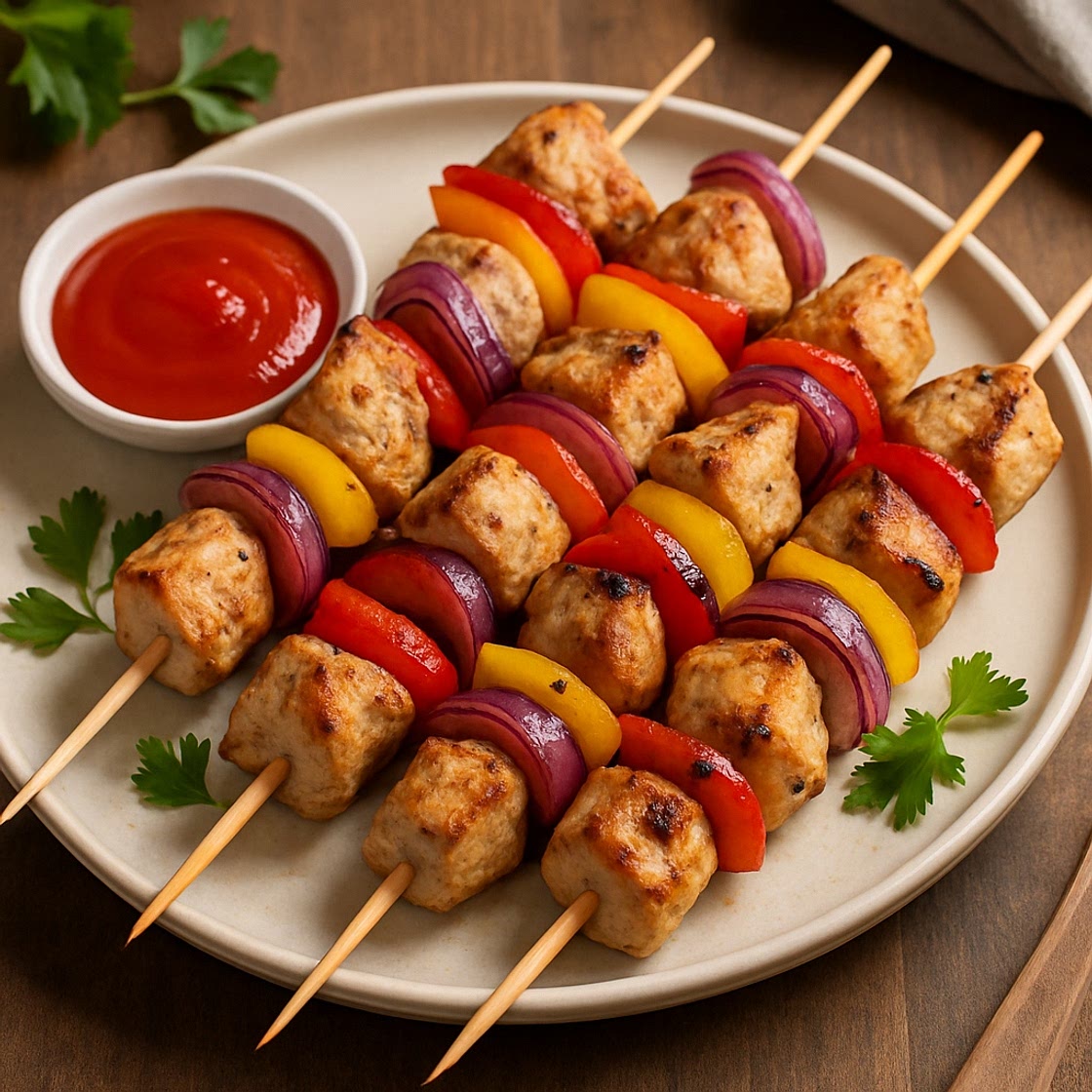 Pavo en brocheta